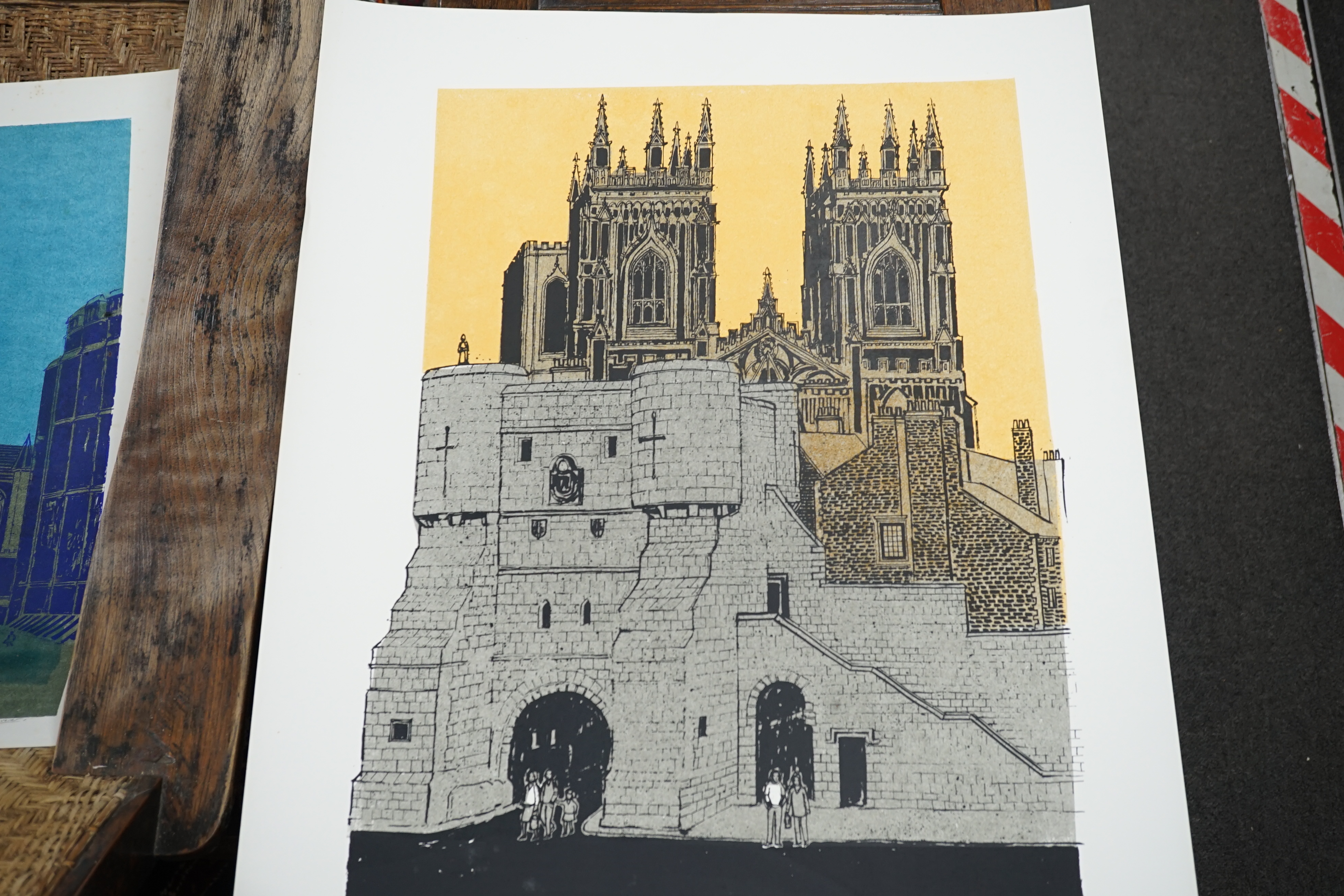 Robert Tavener (1920-2004), two lithographs, Westminster Abbey West Front and another cathedral, 57/75 and 62/75, signed in pencil, 64 x 42cm and 62 x 45cm, unframed